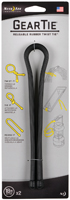 Gear Tie GT18-2PK-01 Twist Tie, Rubber, Black