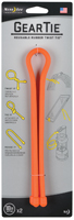 Gear Tie GT18-2PK-31 Twist Tie, Rubber, Bright Orange