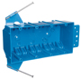 Carlon B455A-UPC Outlet Box, 4 -Gang, PVC, Blue, Bracket Mounting