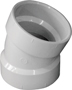 CANPLAS 192552 Pipe Elbow, 2 in, Hub, 22.5 deg Angle, PVC, White