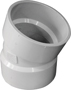 CANPLAS 192554 Pipe Elbow, 4 in, Hub, 22.5 deg Angle, PVC, White