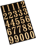 HY-KO MM-5N Packaged Number Set, 3 in H Character, Gold Character, Black