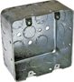 RACO 683 Square Box, 2 -Gang, 17 -Knockout, 1/2, 3/4 in Knockout, Steel,