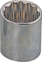 Vulcan MT6529093 Drive Socket, 12 mm Socket, 1/2 in Drive, 12-Point, Chrome