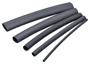 GB HST-125 Heat-Shrink Tubing, 1/8 to 1/16 in Dia, 4 in L, Polyolefin, Black