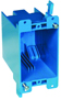 Carlon B120R Outlet Box, 1 -Gang, PVC, Blue, Clamp Mounting
