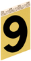 HY-KO GG-25/9 House Number; Character: 9; 3-1/2 in H Character; Black