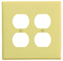 EATON PJ82V Outlet Wallplate, 6 in L, 5-1/4 in W, 2 -Gang, Polycarbonate,