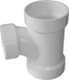 CANPLAS 192130L Sanitary Pipe Tee, 3 x 2 in, Hub, PVC, White