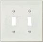 Eaton Wiring Devices PJ2W Mid-Size Wallplate, 2-Gang, Polycarbonate, White