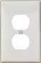 Eaton Wiring Devices PJ8W Mid-Size Duplex and Single Receptacle Wallplate,