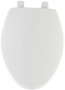 Mayfair 180SLOW000 Toilet Seat, Elongated, Plastic, White, Hex-Tite Hinge