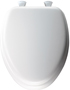 Mayfair 113EC-00 Toilet Seat with Cover; Elongated; Vinyl/Wood; White; Twist