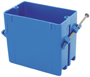 Carlon B120A-UPC Outlet Box, 1 -Gang, 4 -Knockout, PVC, Blue, Captive Nail
