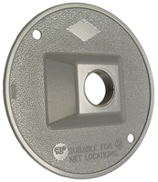 HUBBELL 5193-5 Cluster Cover, 4-1/8 in Dia, 4-1/8 in W, Round, Zinc, Gray,