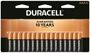 DURACELL MN2400B16 Battery, 1.5 V Battery, AAA Battery, Alkaline, Manganese