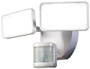 Heath Zenith HZ-5867-WH Motion Activated Security Light, 120 V, 2-Lamp, LED