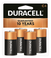 DURACELL MN1400R4ZX Battery, 1.5 V Battery, 7 Ah, C Battery, Alkaline,