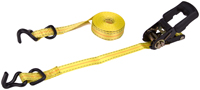 ProSource FH64058 Tie-Down, 1 in W, 16 in L, Yellow, J-Hook End Fitting,