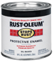RUST-OLEUM STOPS RUST 7777730 Protective Enamel, Satin, Black, 0.5 pt Can