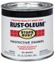 RUST-OLEUM STOPS RUST 7776730 Protective Enamel, Flat, Black, 0.5 pt Can