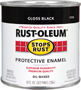 RUST-OLEUM STOPS RUST 7779730 Protective Enamel, Gloss, Black, 0.5 pt Can