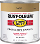 RUST-OLEUM STOPS RUST 7771730 Protective Enamel, Gloss, Sand, 0.5 pt Can