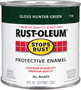 RUST-OLEUM STOPS RUST 7738730 Protective Enamel, Gloss, Hunter Green, 0.5 pt