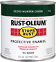 RUST-OLEUM STOPS RUST 7738730 Protective Enamel, Gloss, Hunter Green, 0.5 pt