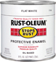 RUST-OLEUM STOPS RUST 7790730 Protective Enamel, Flat, White, 0.5 pt Can