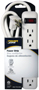 PowerZone OR801124 Power Outlet Strip; 6-Socket; 15 A; 36 in L Cable; White