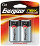 Energizer E93BP-2 Alkaline Battery, C Battery, Zinc, Manganese Dioxide, 1.5