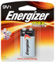 Energizer 522BP Alkaline Battery, 9 V Battery, Zinc, Manganese Dioxide, 9 V