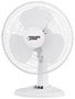 PowerZone FT-30 Oscillating Table Fan, 120 V, 12 in Dia Blade, 3-Blade,