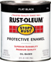 RUST-OLEUM STOPS RUST 7776502 Protective Enamel, Flat, Black, 1 qt Can
