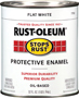 RUST-OLEUM STOPS RUST 7790502 Protective Enamel, Flat, White, 1 qt Can