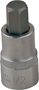 Vulcan 3506011913 Hex Bit Socket, Chrome, 2-1/2 in OAL