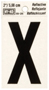 HY-KO RV-25/X Reflective Letter, Character: X, 2 in H Character, Black