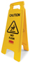 Rubbermaid FG611277 YEL Floor Sign, 11 in W, Yellow Background, Caution Wet