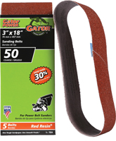 Gator 7034 Sanding Belt, 3 in W, 18 in L, 50 Grit, Coarse, Aluminum Oxide