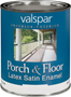 Valspar Porch & Floor 027.0001500.005 Enamel Paint; Satin; White; 1 qt Can