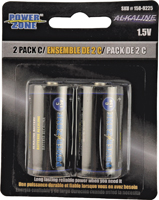 PowerZone LR14-2P-DB Battery, 1.5 V Battery, C Battery, Alkaline, Manganese