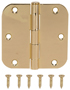 ProSource 20347BBX Door Hinge, Steel, Bright Brass, Loose Pin, 180 deg Range