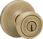 Kwikset 400T5CPK6 Keyed Entry Knob, Antique Brass