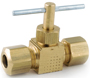Anderson Metals 759106-04 Straight Needle Shut-Off Valve, 1/4 in Connection,