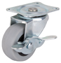ProSource JC-N05-G Swivel Caster with Brake, 2 in Dia Wheel, 23 mm W Wheel,