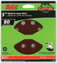 Gator 3724 Sanding Disc, 5 in Dia, 80 Grit, Medium, Aluminum Oxide Abrasive,