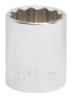 Vulcan MT6534143 Drive Socket, 27 mm Socket, 1/2 in Drive, 12-Point, Chrome