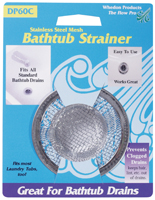 Whedon DP60C Bathtub Strainer with Ring, Stainless Steel