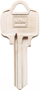 HY-KO 11010AR1 Key Blank, Brass, Nickel, For: American Cabinet, House Locks